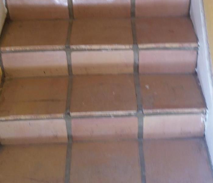 Stairwell after cleaning- tile is clean