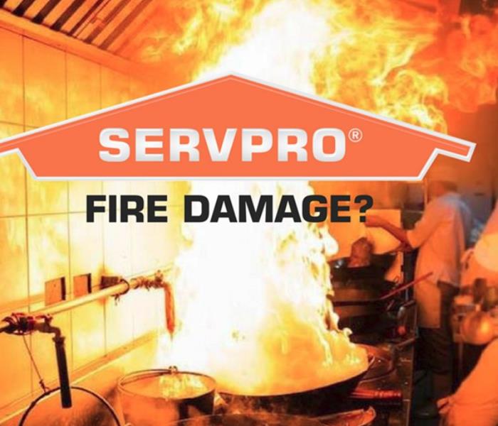 Fire flyer with flames that says SERVPRO Fire Damage?